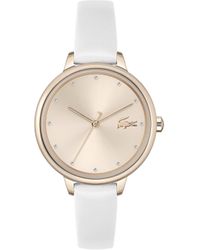 Lacoste - Cannes Quartz Stainless Steel And Leather Strap Watch - Lyst