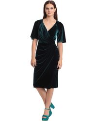 Maggy London - Surplus Bodice Wrap Look Velvet Dress Even Occasion Cocktail Guest Of - Lyst