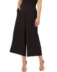 Adrianna Papell - Textured Wide Leg Pull On Pant W/slit Pockets - Lyst