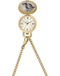 Fossil - Jacqueline Quartz Stainless Steel Locket Necklace Watch - Lyst