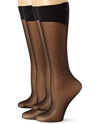 Hanes Silk Reflections Perfect Socks Sheer Trouser - Black