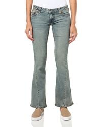 TRUE RELIGION - Joey Low Rise Flare Jeans With Flap Pockets- Medium Vintage - Lyst