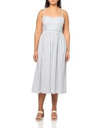 Lucky Brand - Corset Poplin Midi Dress - Lyst