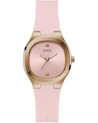 Guess - Pink Strap Pink Dial Rose Gold Tone - Lyst
