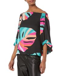 Trina Turk - Off The Shoulder Printed Blouse - Lyst