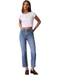 Calvin Klein - High Rise Straight Fit Jeans Vintage Blue - Lyst