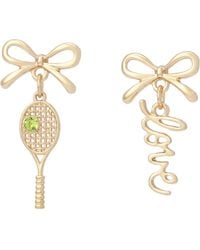 Betsey Johnson - Jewelry Tennis Racquet Love Mismatch Earrings - Lyst