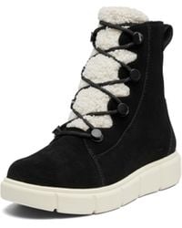 Sorel - Women's Explorer Lll Joan Cozy Waterproof Boot - Black, White, Chalk - 8 - Lyst