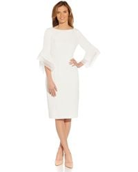 Adrianna Papell - Crepe Bell Sleeve Cocktail Dress - Lyst