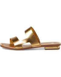 Franco Sarto - Sarto S Emily Open Toe Flat Sandal Gold 6 M - Lyst