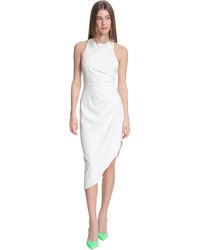 Donna Morgan - Sleeveless Bodycon Dress With Side Pleat Tucks And Asymmetric Hem - Lyst