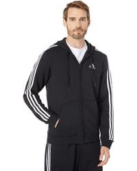 adidas - Essentials 3 Stripes Full Zip Sweatshirt - Lyst