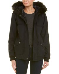 Kensie - Womens Raglan Long Sleeve Faux Wool Coat Hooded Jacket - Lyst