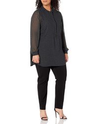 Anne Klein - Size Plus Long Sleeve Tunic Blouse - Lyst