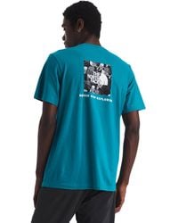 The North Face - Evolution Box Toss Fill Short Sleeve Tee | Branded T-shirt With Set In Sleeves Dusk Blue - Lyst