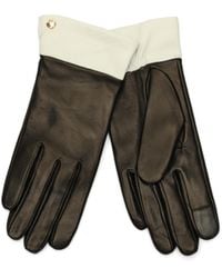 Kate Spade - Kate Spade Colorblock Leather Gloves With Spade Logo - Lyst