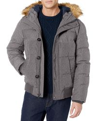 Tommy Hilfiger Arctic Cloth Quilted Snorkel Bomber With Removable Faux Fur  Trimmed Hood in Ultra Black (Black) for Men - Save 42% - Lyst