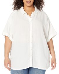 Calvin Klein - Plus Size Sportswear Everyday Cotton Modal Jersey Button Down Blouse - Lyst