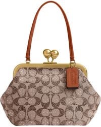 COACH - Kisslock Frame Bag 16 In Crystal Signature Jacquard - Lyst