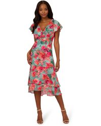 Adrianna Papell - S Printed Short Dress - Lyst