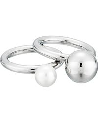 Calvin Klein Bubbly Stainless Steel Ring Set - Metallic