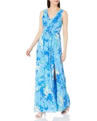Adrianna Papell - Floral Print Sleeveless Gown - Lyst
