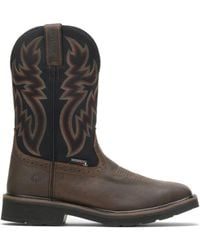 Wolverine - Rancher Wpf Steel Toe Wellington Work Boot Black/brown 11 W Us - Lyst