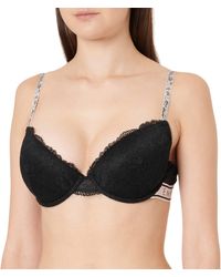 Emporio Armani - Dreamy Viscose Lace Push Up Bra With Removable Pads - Lyst