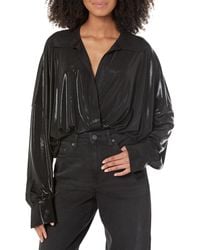 Norma Kamali - Super Oversized Boyfriend Nk Shirt Bodysuit - Lyst