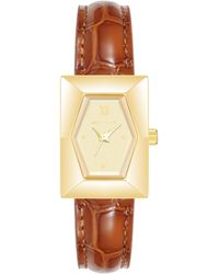 Anne Klein - Shiny Croco-grain Leather Strap Watch - Lyst