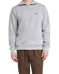 Lacoste - Long Sleeve Quarter Zip Cotton Sweatshirt - Lyst