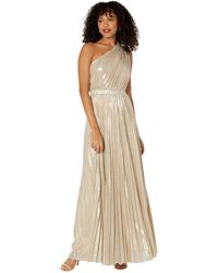 BCBGMAXAZRIA - Floor Length Evening Gown One Shoulder Strap Pleated Dress - Lyst