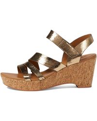 Naturalizer - S Cynthia Strappy Wedge Sandal Light Bronze Leather 8.5 W - Lyst