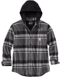 Carhartt Big & Tall Rugged Flex Relaxed Fit Flannel Fleece Lined Hooded ...