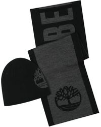Timberland - Reversible Hat Logo Jacquard Scarf Set - Lyst