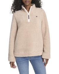 Tommy Hilfiger - Sportswear 1/4 Zip Mockneck Sherpa Pullover - Lyst