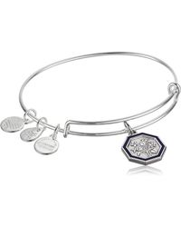 ALEX AND ANI - (feb Bangle Of The Month Violet Flower Ewb - Lyst