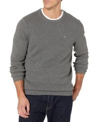 IZOD Mens Big and Tall Stripe 7 Gauge Crewneck Sweater