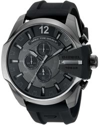 DIESEL - Mega Chief Stainless Steel And Silicone Chronograph Watch - Lyst