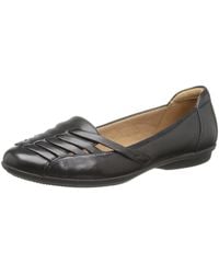 clarks flat black womens shoes