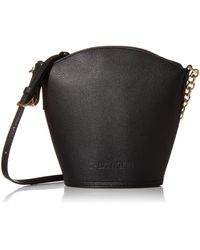 Calvin Klein Lily Saffiano Leather Top Zip Crossbody, orchid