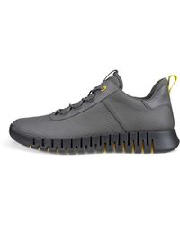 Ecco - Gruuv M Halbschuhe Sneaker grau steel buttercup Acier Glattleder - Lyst