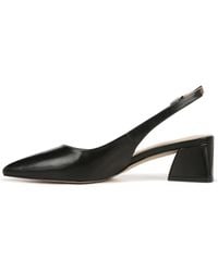 Franco Sarto - S Racer Slingback Low Block Heel Pointed Toe Pump Black Leather 11 W - Lyst