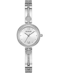Guess - Silver Tone G-link White Dial Silver Tone - Lyst