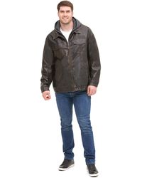 Levi's - Big & Tall Faux Leather Trucker Hoody With Sherpa Lining - Lyst