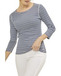 Three Dots - Womens Essential Heritage 3/4 Sleeve British Striped Tee T Shirt - Lyst