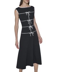 Karl Lagerfeld - Paris Short Sleeve Scuba Crepe Wear To Work Midi Dress - Lyst