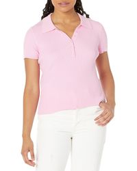 Calvin Klein - Regular Ribbed Cap Sleeve Polo Shirt - Lyst