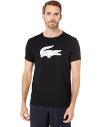 Lacoste - Short Sleeve Solid Color Crocodile Logo Tee - Lyst