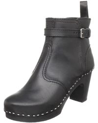 Swedish Hasbeens 465 Ankle Boot,black/black,9 M Us